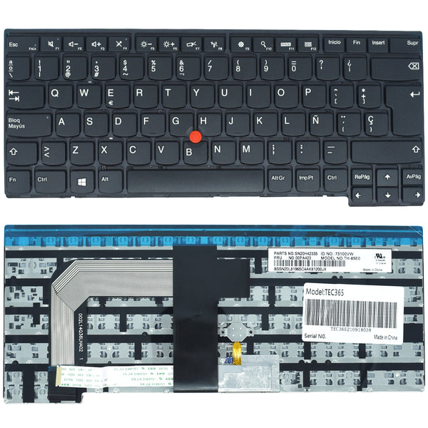 Teclado para portátil LENOVO T460S T470S 01EN733 Negro Español C/TRACK -  PCS FOR ALL SAS