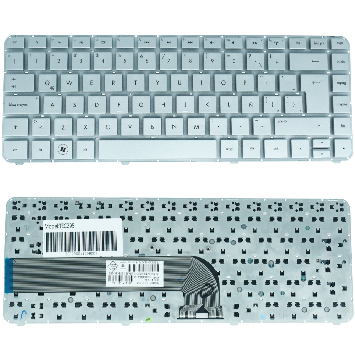 Teclado Para Laptop Hp 3 Meses Garantía Dm4 Dv4 3000 4000 598891 Plata